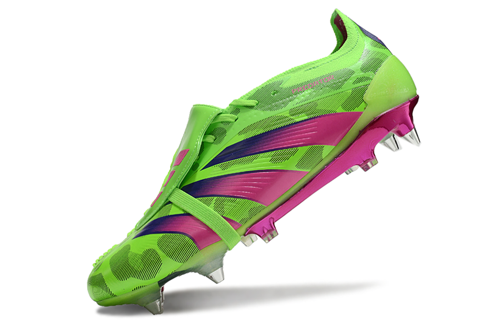 BOTA DE FUTBOL ADIDAS PREDATOR TONGUE SG ELITE - VERDE/ROSA