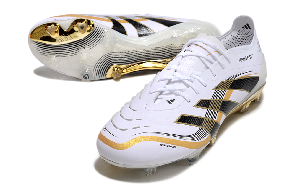 BOTA DE FUTBOL ADIDAS PREDATOR TONGUE FG ELITE - BLANCO/DORADA