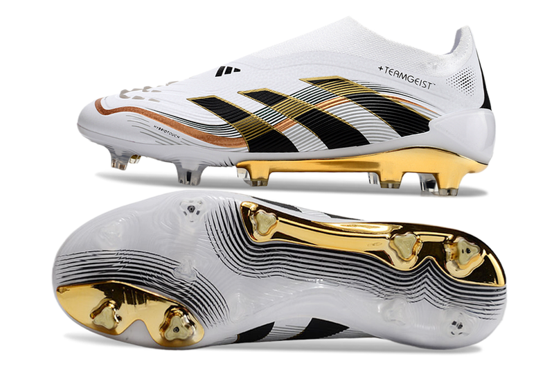 BOTA DE FUTBOL ADIDAS PREDATOR TONGUE FG ELITE - BLANCO/DORADA