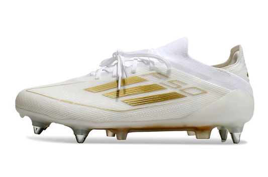 BOTA DE FUTBOL ADIDAS F50 SG ELITE - BLANCO/DORADA