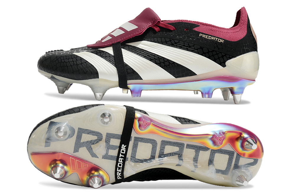 BOTA DE FUTBOL ADIDAS PREDATOR TONGUE SG ELITE - NEGRO/ROJO