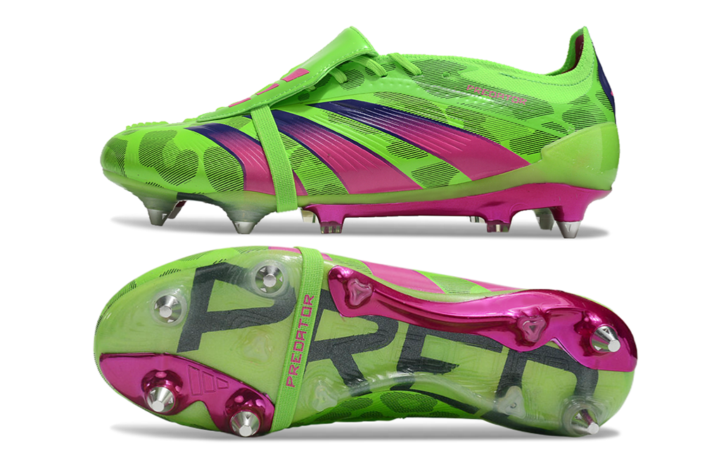 BOTA DE FUTBOL ADIDAS PREDATOR TONGUE SG ELITE - VERDE/ROSA
