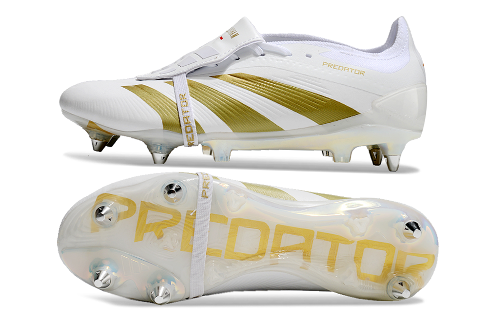 BOTA DE FUTBOL ADIDAS PREDATOR TONGUE SG ELITE - BLANCO/DORADA