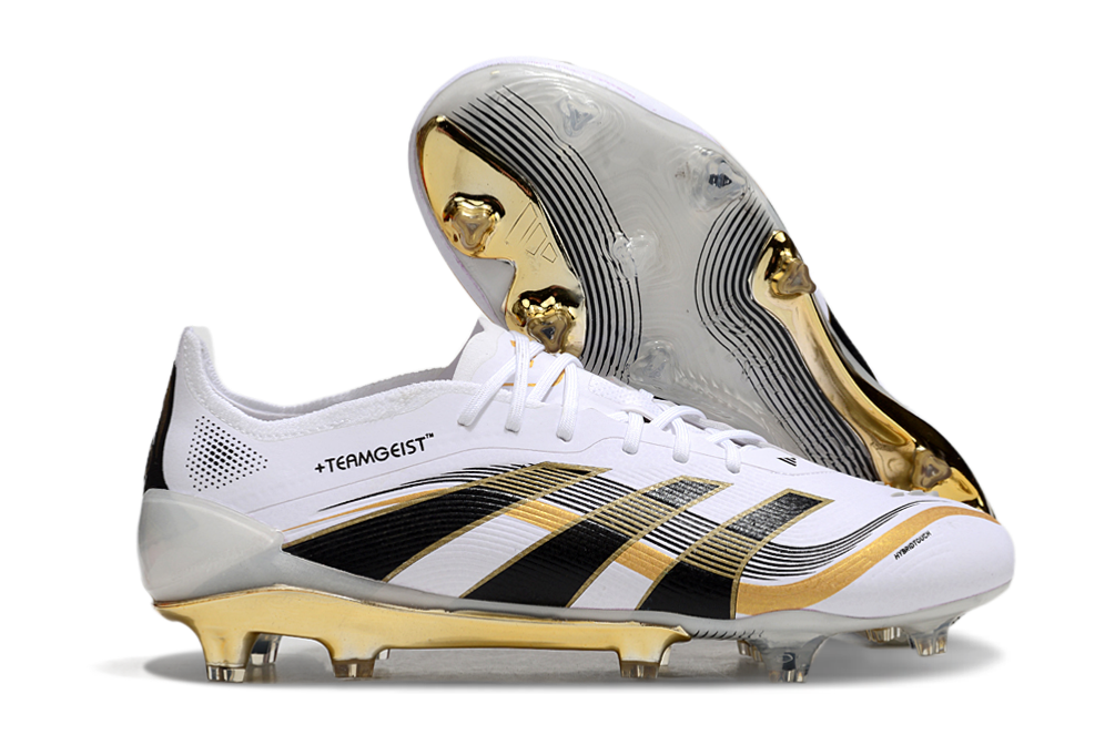 BOTA DE FUTBOL ADIDAS PREDATOR TONGUE FG ELITE - BLANCO/DORADA
