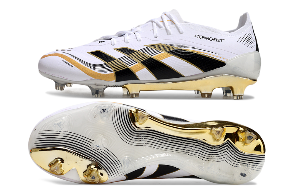 BOTA DE FUTBOL ADIDAS PREDATOR TONGUE FG ELITE - BLANCO/DORADA