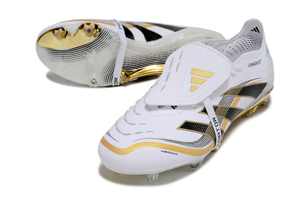 BOTA DE FUTBOL ADIDAS PREDATOR TONGUE FG ELITE - BLANCO/DORADA